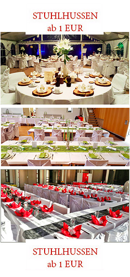 Tischdeko und Stuhlhussen mieten für Hochzeit in Nürnberg